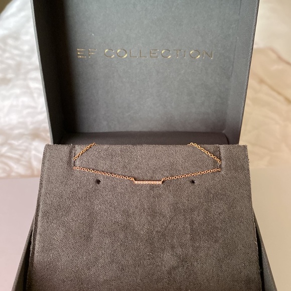 EF collection rose gold diamond bar necklace NWT - Picture 2 of 5